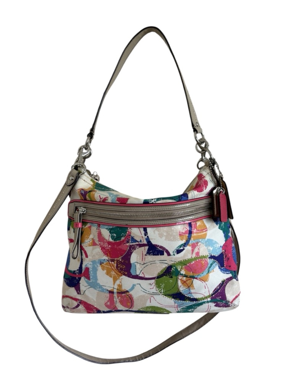 Y2K Coach signature Poppy Hippie
Multicolored Tote shoulder bag satchel No.23376 - Picture 2 of 6